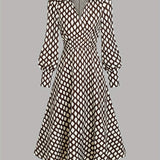Zara diamond print belted dress, view 5