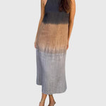 Mira ombre print maxi dress in Grey, view 2