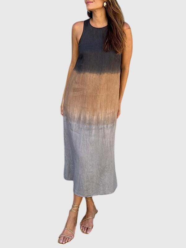 Mira ombre print maxi dress in Grey, view 2