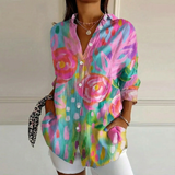 Lana colourful classic blouse in Pink, view 2