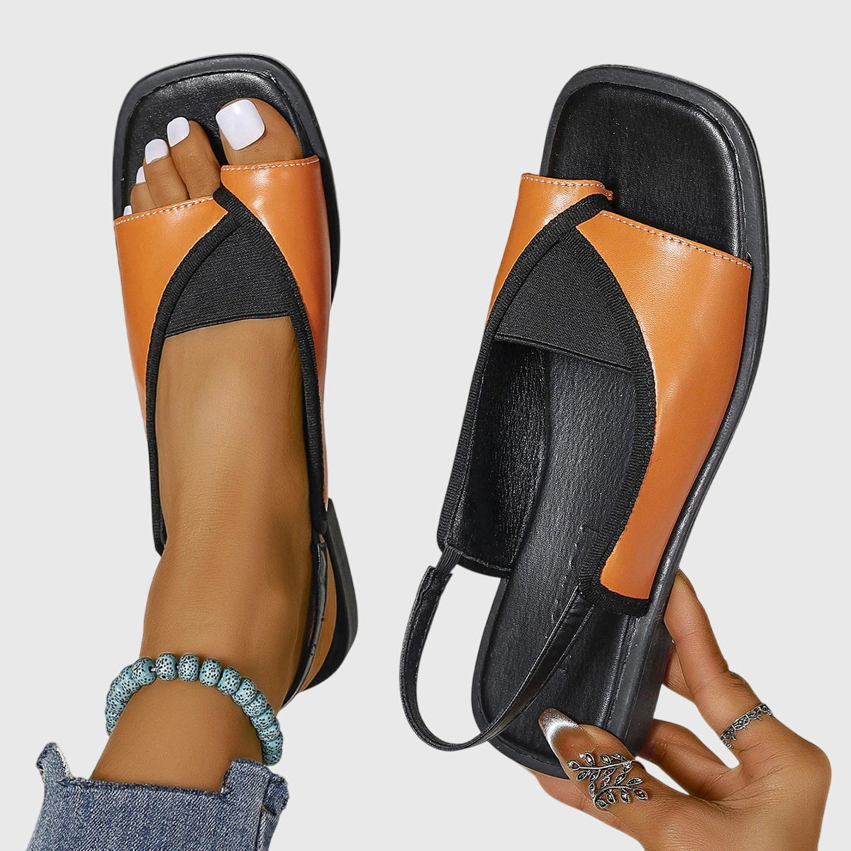Mady orthopaedic sandals in Orange, view 2