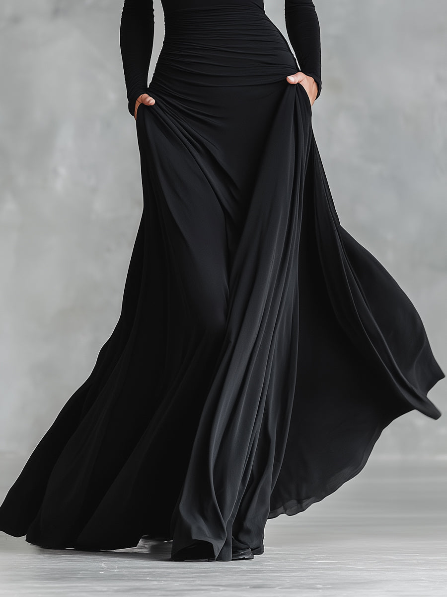 Rubi elegant black maxi dress, view 5