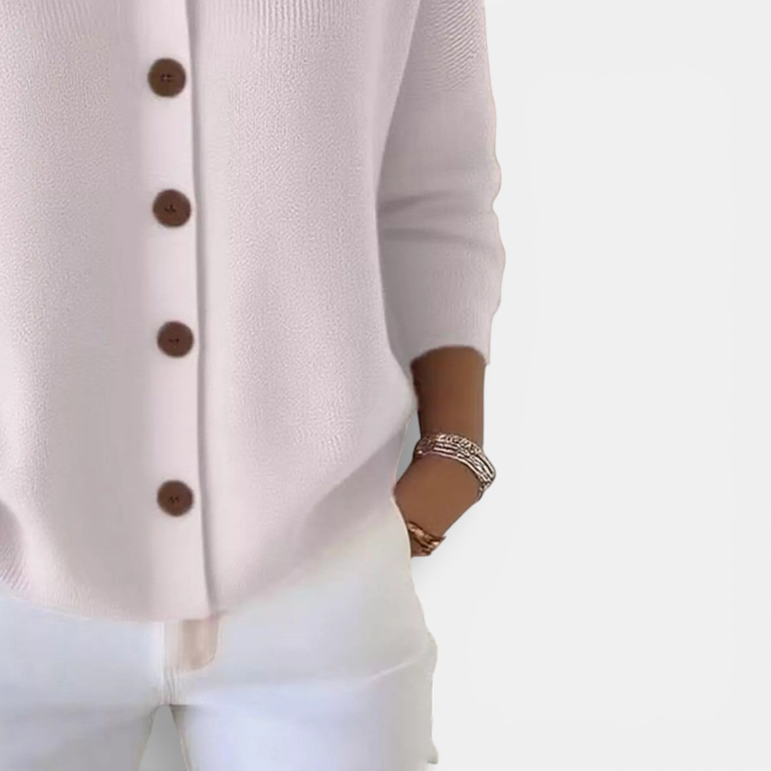 Merry knitted button blouse, view 3