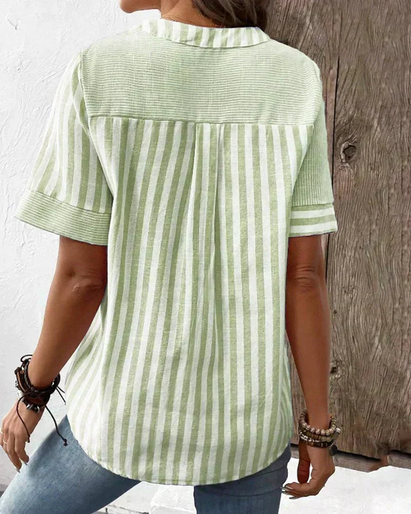 Lila soft striped blouse, view 6