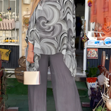 Cate printed two-piece summer set in Grey, view 4