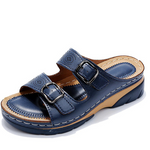 Alicia Orthopaedic Relief Sandals in Navy Blue, front view