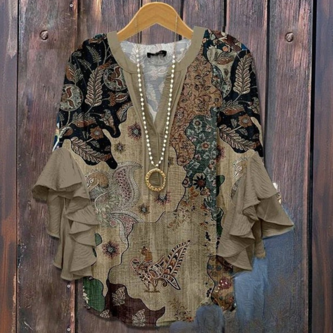Phoenix patterned blouse, view 2