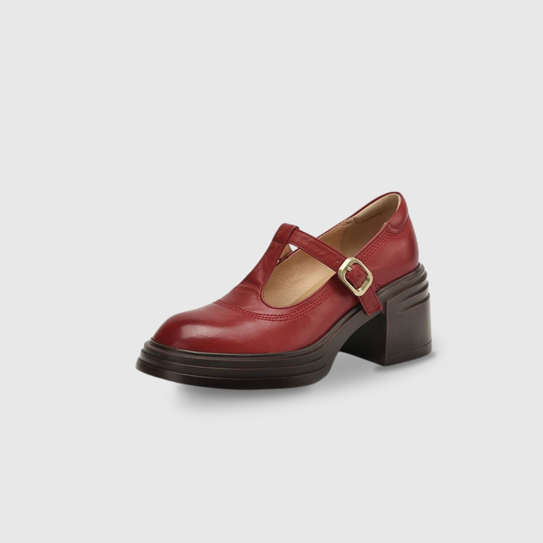 Evelyn | Chunky T-Bar Court Shoes