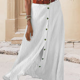 Marie button front flowing maxi skirt, view 9