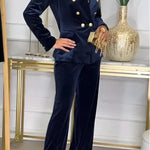 Peyton velvet blazer and trouser set, view 4