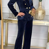 Peyton velvet blazer and trouser set, view 4