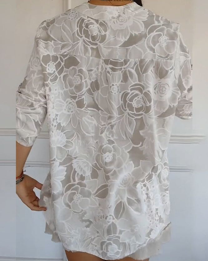 Willow floral blouse with pocket, view 8