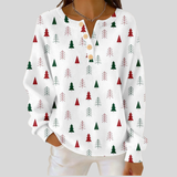 Bonnie | Red and Green Tree Print Jumper