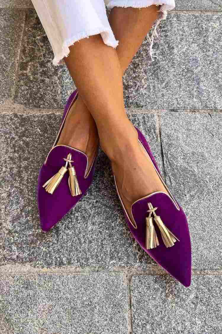 Portia plum tassel flats, view 7