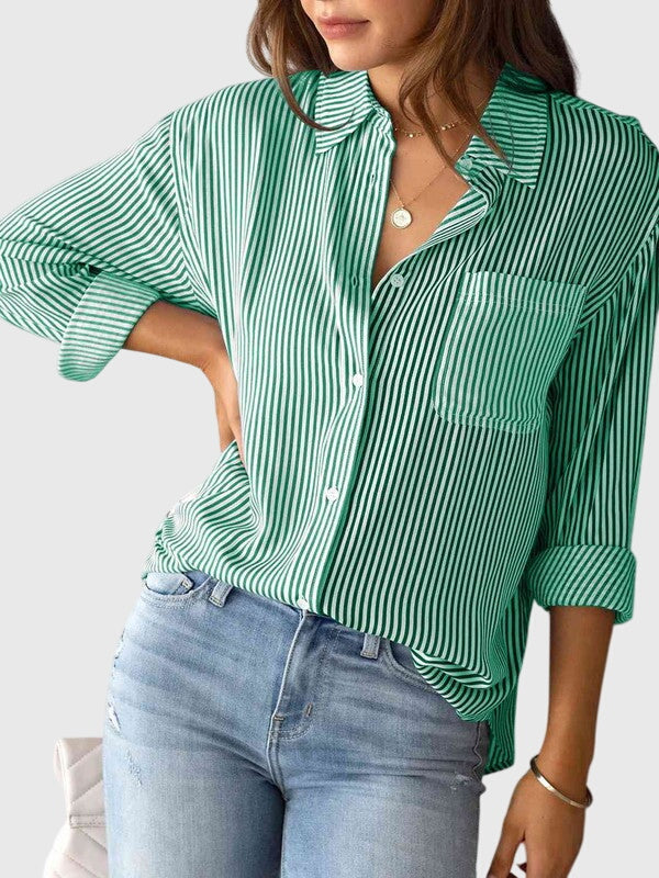 Ariana striped collared shirt, view 15