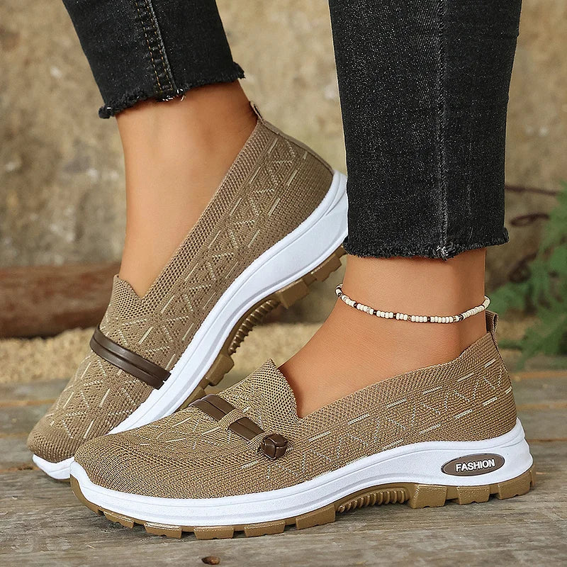 Reitsma knit slip-on trainers in Brown, view 2