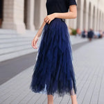 Cecil mesh layered tutu skirt in Navy Blue, view 9