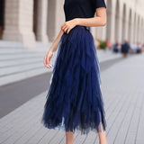 Cecil mesh layered tutu skirt in Navy Blue, view 9