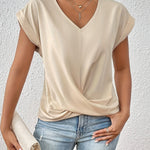 Zoe sweetheart neckline casual T-shirt in Beige, view 4