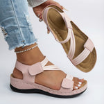 Juanita Soft Sole Comfort Sandals in Pink, front view