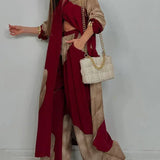 Moriel artistic print two-piece set in Bordeaux, view 3