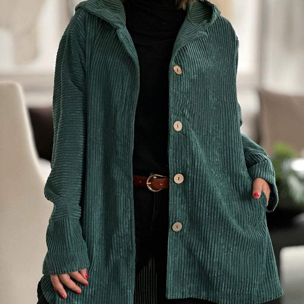 Cordelia | Corduroy Hooded Cardigan