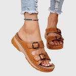 Diora Orthopaedic Leather Wedge Sandals, view 3