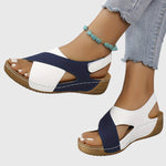 Ainsley Orthopaedic Slingback Sandals in Blue, front view