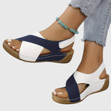Ainsley Orthopaedic Slingback Sandals in Blue, front view