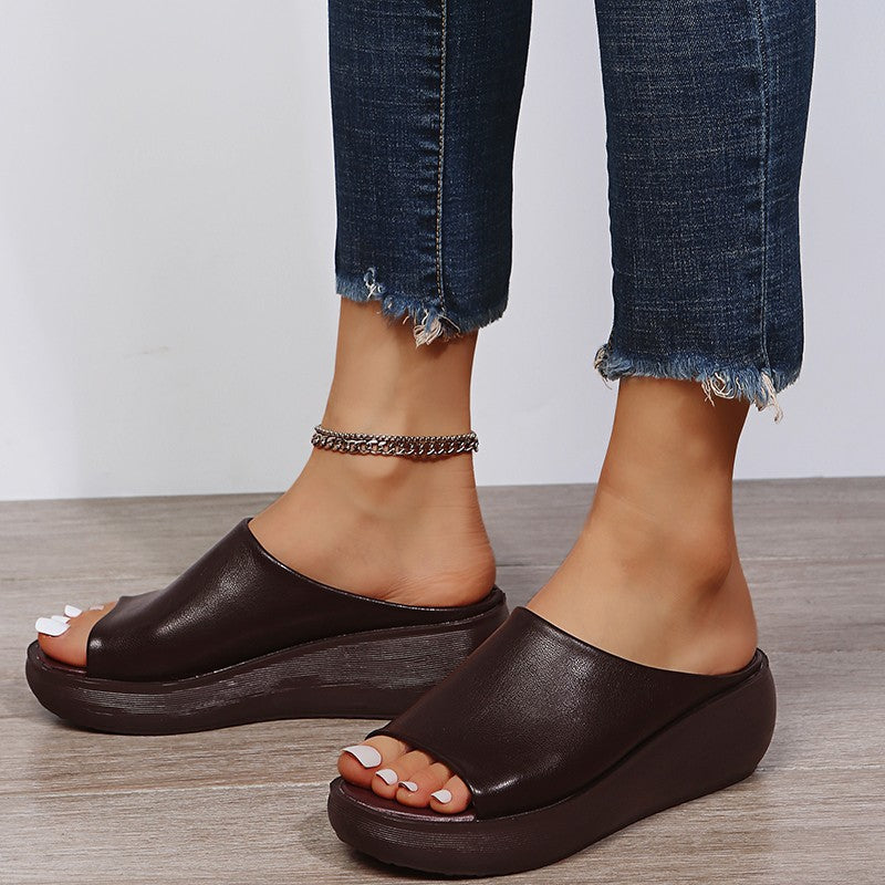 Elsie soft touch peep-toe slides, view 14