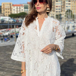 Luana white lace summer dress, view 6