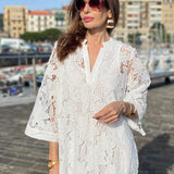 Luana white lace summer dress, view 6