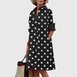 Paige relaxed shirt dress with pockets in Black/White, view 5