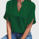 Beatrix soft V-neck shirt in Green, view 4