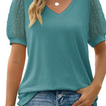 Helena V-neck blouse in Blue, view 7