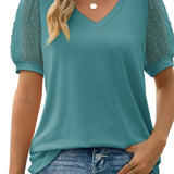 Helena V-neck blouse in Blue, view 7
