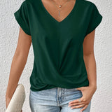 Zoe sweetheart neckline casual T-shirt in Green, view 8