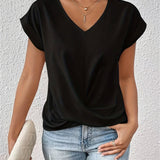 Zoe sweetheart neckline casual T-shirt in Black, view 9