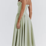 Rome corset midi dress in Light Green, view 10
