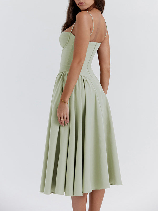 Rome corset midi dress in Light Green, view 10