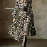 Zara diamond print belted dress, view 3