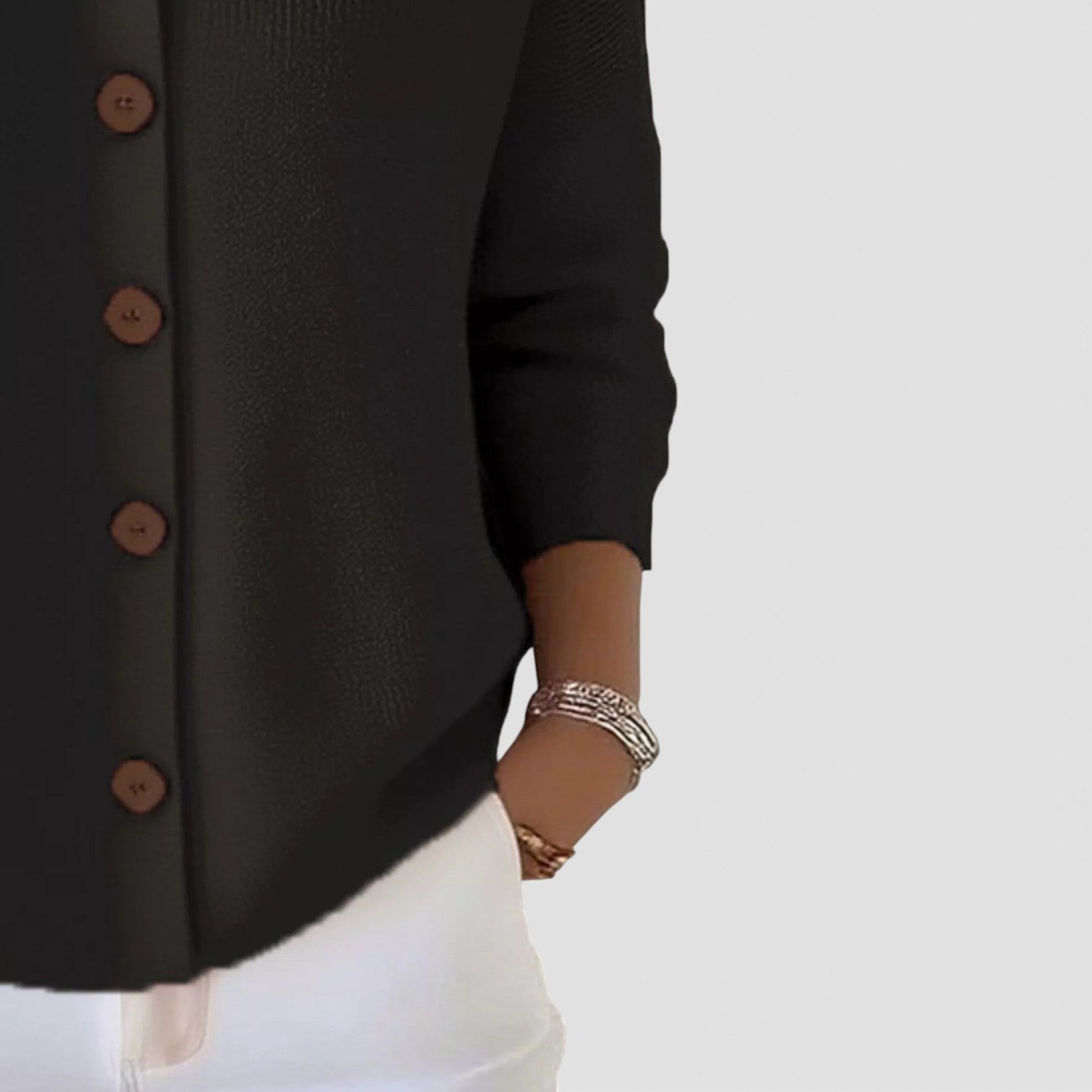 Merry knitted button blouse, view 9
