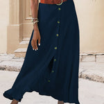 Marie button front flowing maxi skirt, view 7