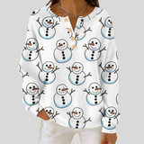Nicole | White Snowman Print Jumper