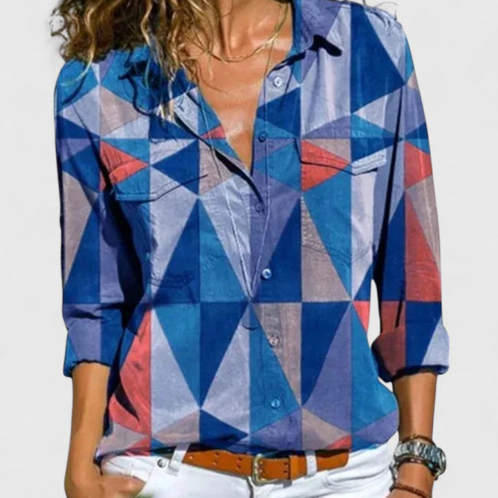Nadienne striped blouse in Blue, view 4