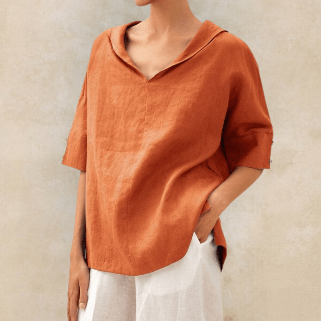Marie coastal breeze oversized shirt in Tangerine Orange, view 2