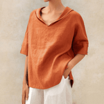Marie coastal breeze oversized shirt in Tangerine Orange, view 2