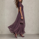 Vivienne lace trim chiffon maxi dress, view 4