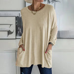 Moira relaxed long sleeve top in Khaki, view 5