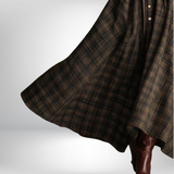 Millie belted plaid shirt dress, view 8